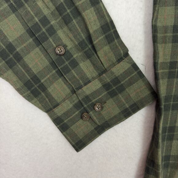 Tom Beckbe Mens Button Up Shirt XXL Green Plaid Brushed Cotton Twill Outdoor NWT - Picture 8 of 12